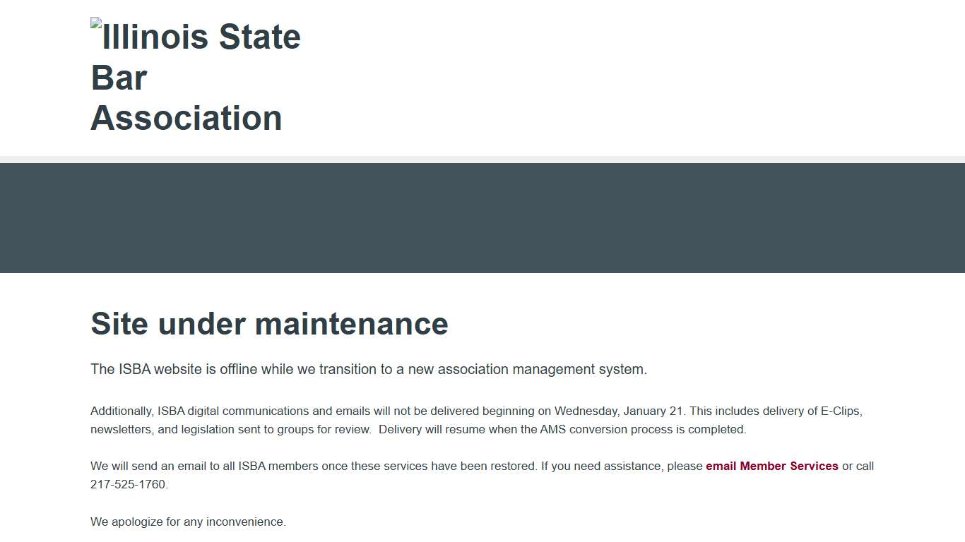 Site under maintenance | Illinois State Bar Association