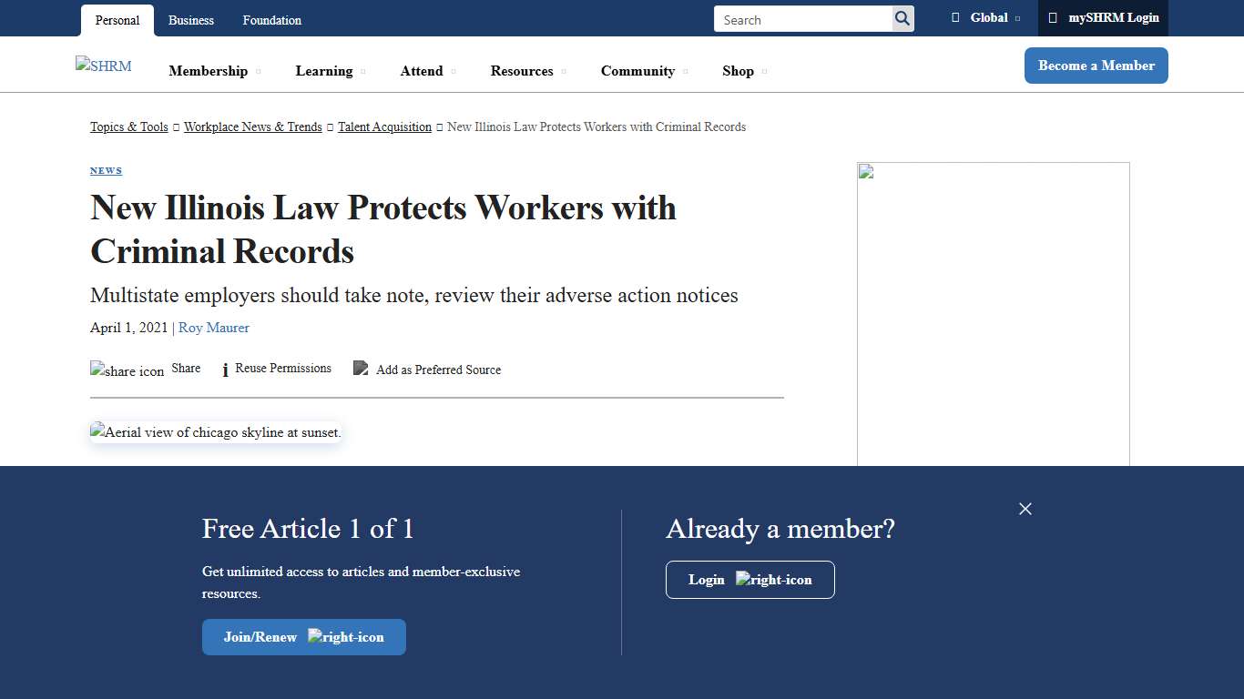 New Illinois Law Protects Workers with Criminal Records